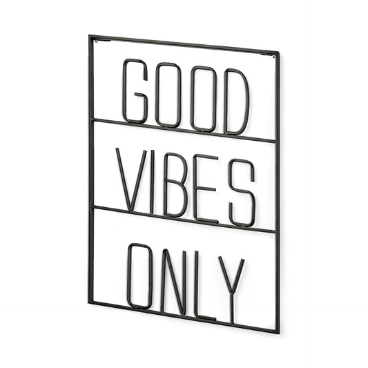 Playful Sign Wall Decor Black Metal | Good Vibes - alternative-wall-decor