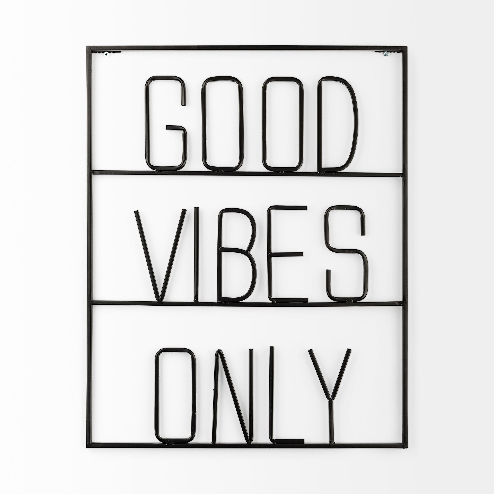 Playful Sign Wall Decor Black Metal | Good Vibes - alternative-wall-decor