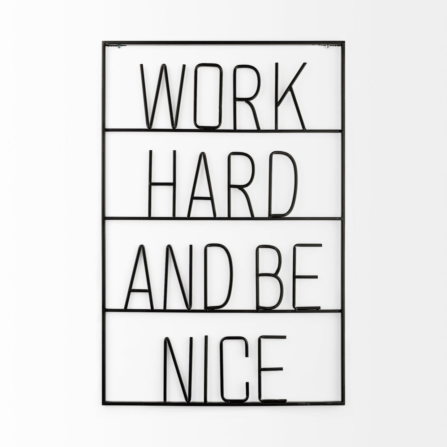 Playful Sign Wall Decor Black Metal | Work Hard - alternative-wall-decor