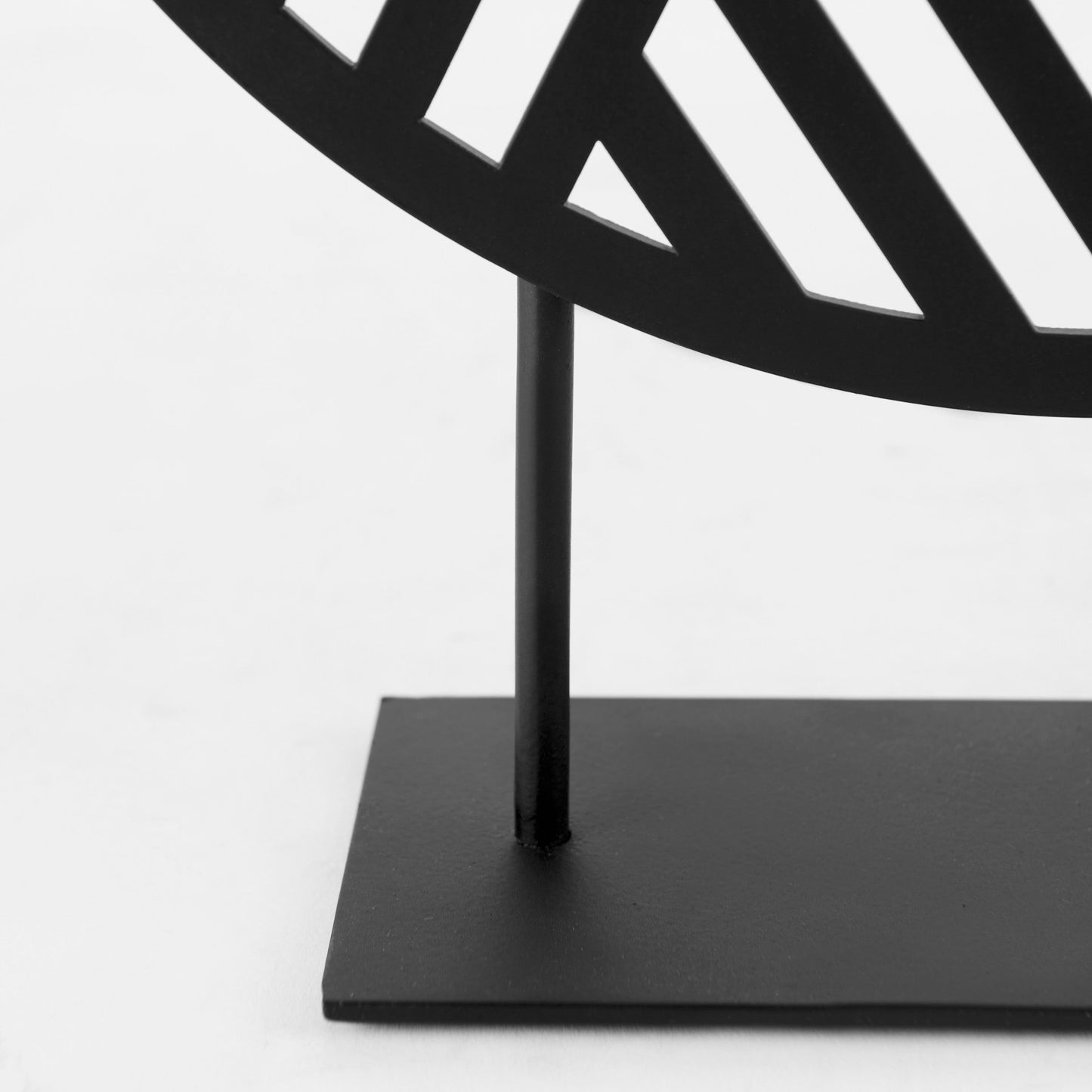 Micra 11.0L x 3.0W x 13.4H Matte Black Metal Decorative Object on a Stand