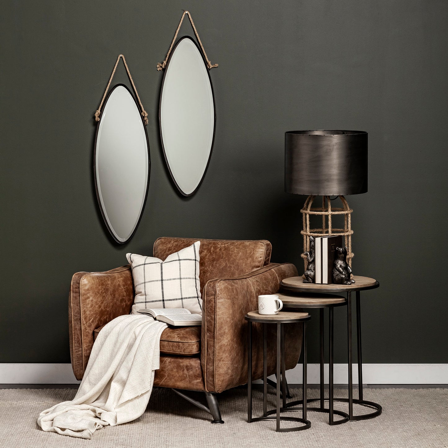 Glover Accent Table Brown Wood | Black Metal - accent-tables