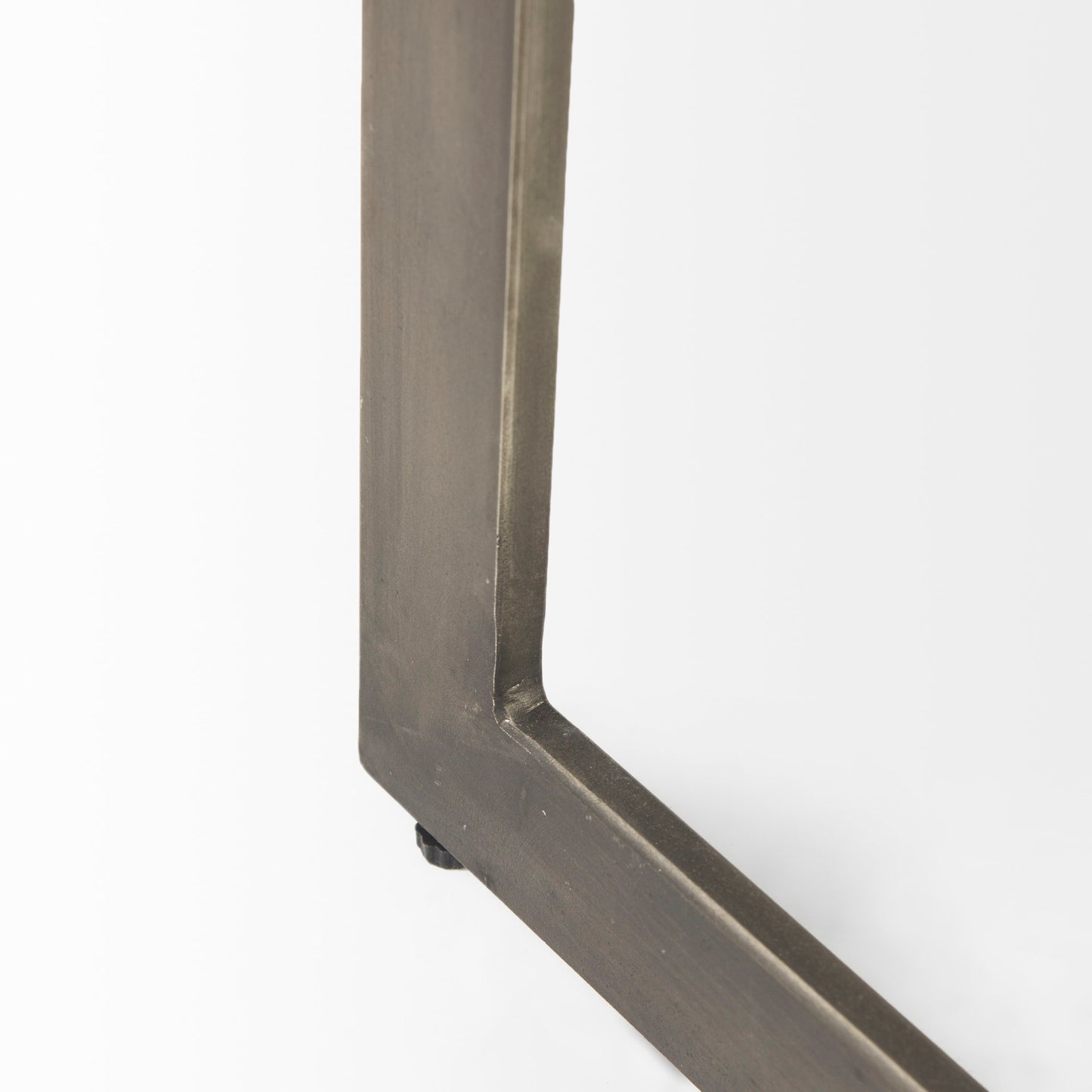 Faye C End Side Table Medium Brown Wood | Gray Metal | C Shaped - end-and-side-tables