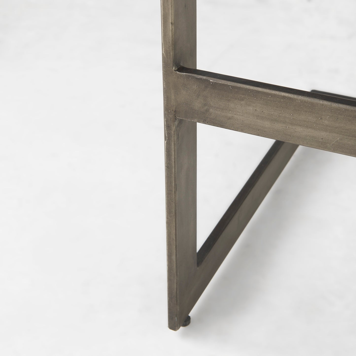 Kiran 17L x 17W x 30H Medium Brown Wood W/ Antique Nickel Finished Metal Frame Bar Stool