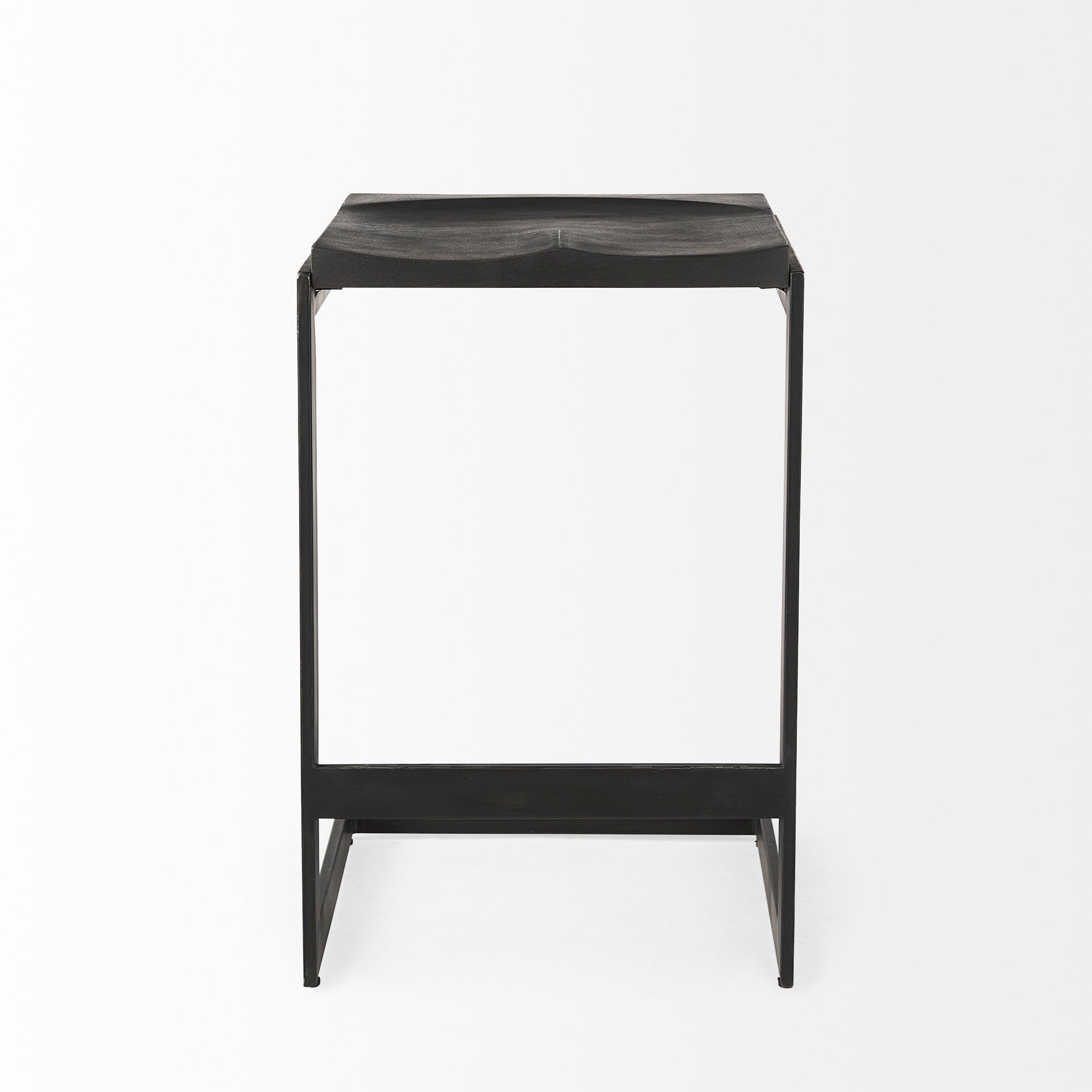 Kiran Wood Seat Bar Counter Stool Black Wood | Black Metal | Counter - bar-stools