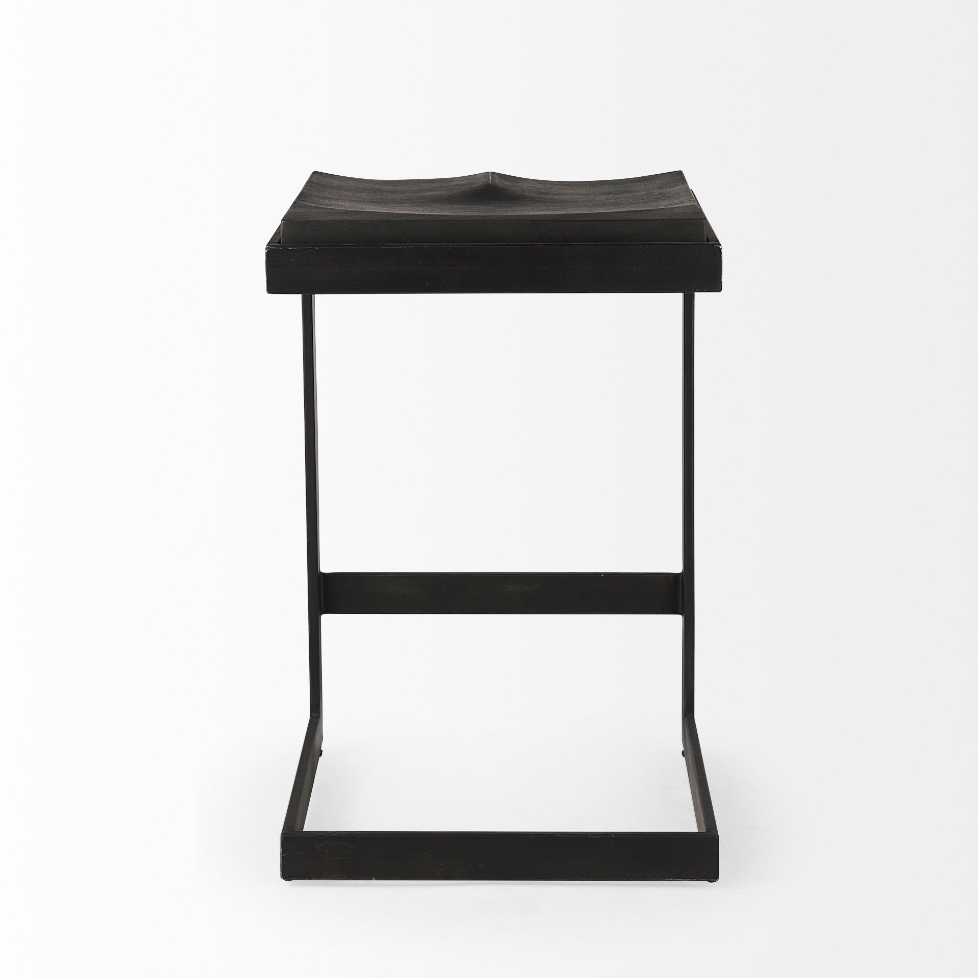 Kiran Wood Seat Bar Counter Stool Black Wood | Black Metal | Counter - bar-stools