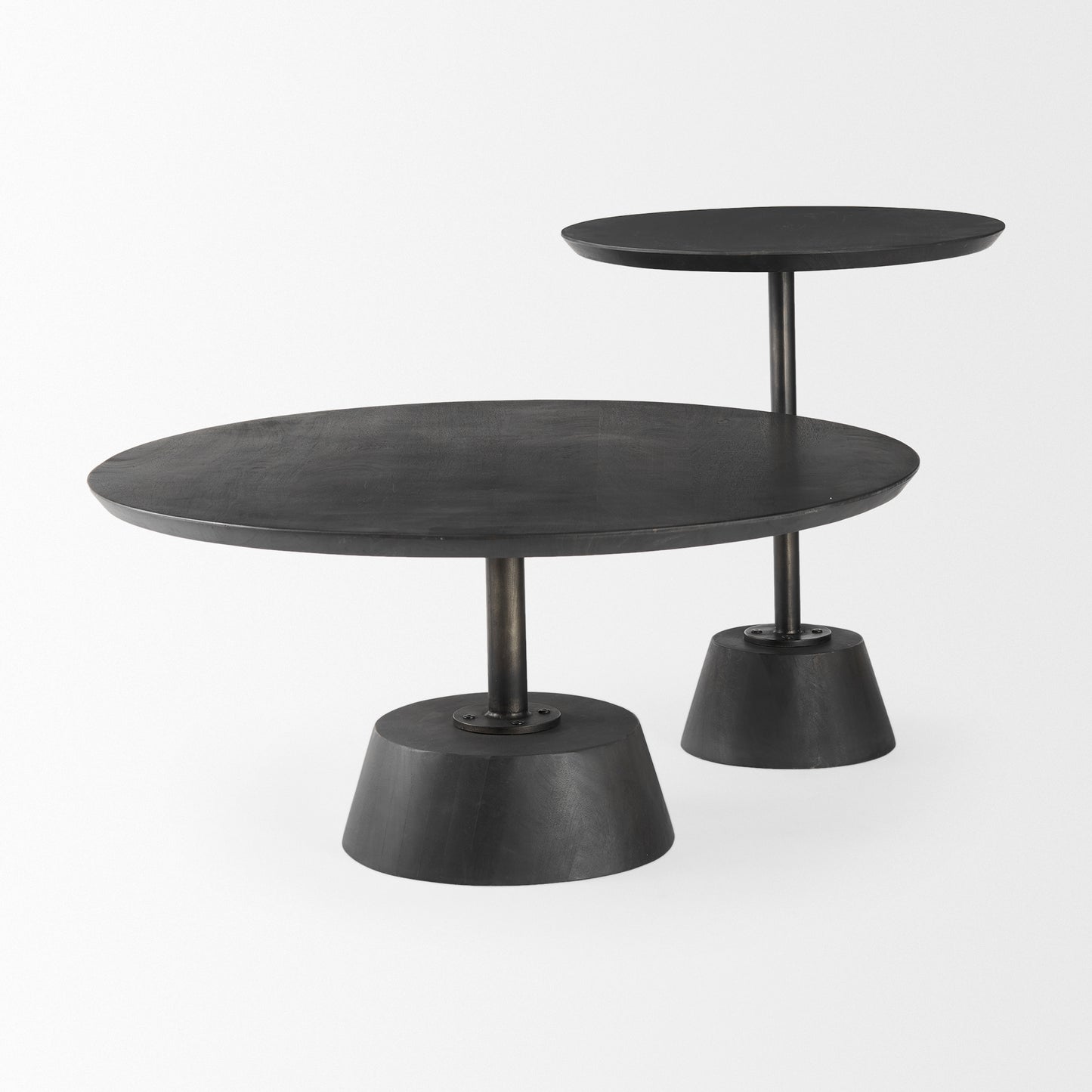 Maxwell End Side Table Dark Brown Wood | Black Metal - end-and-side-tables