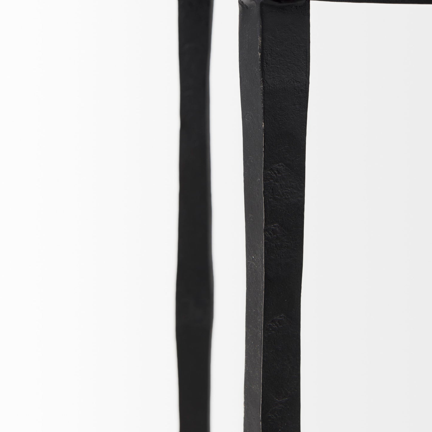Timothy 16.0L x 16.0W X 20.0H Ebony Black Iron Side Table