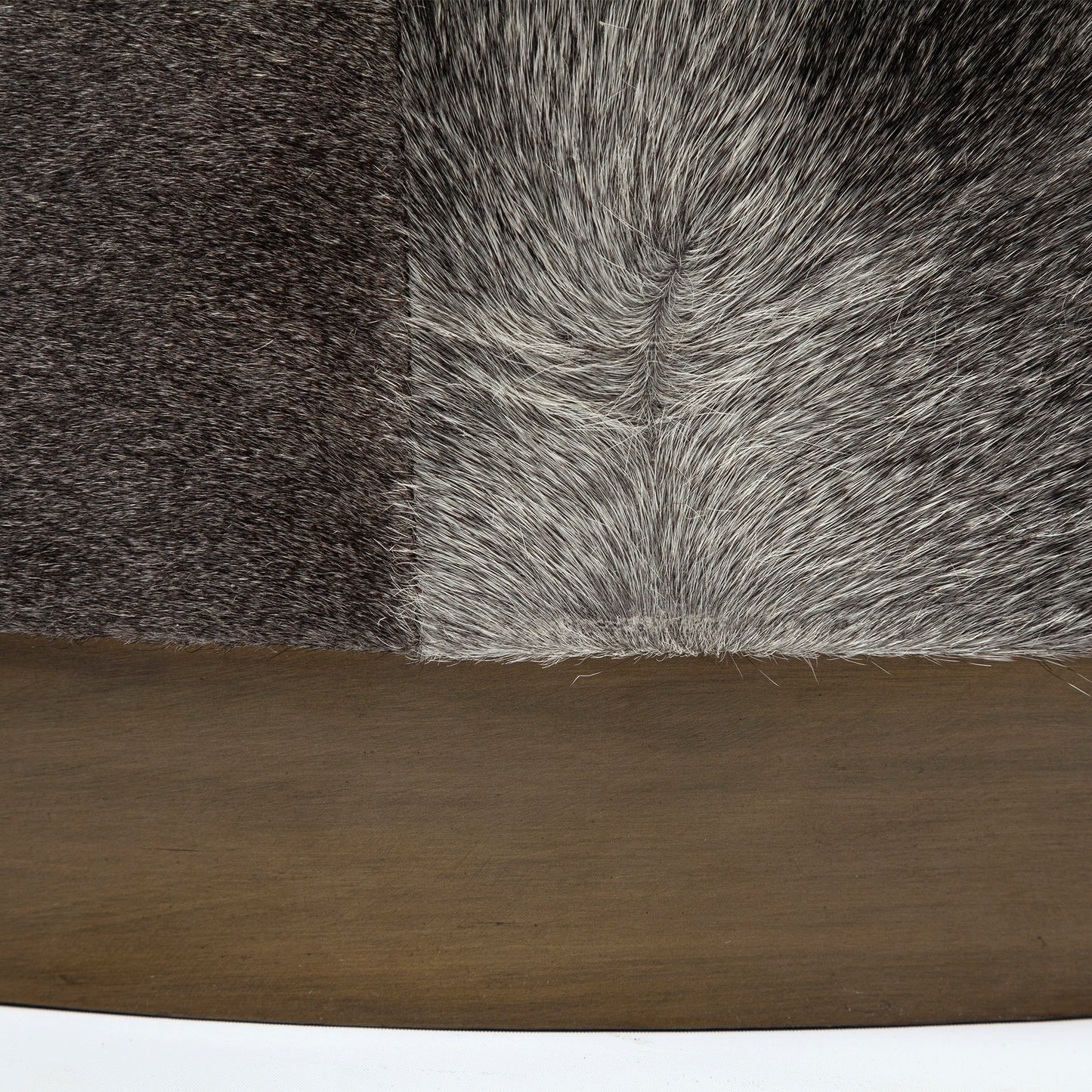 Zahavi 36" Gray Hair-On-hide W/Metal Base Ottoman