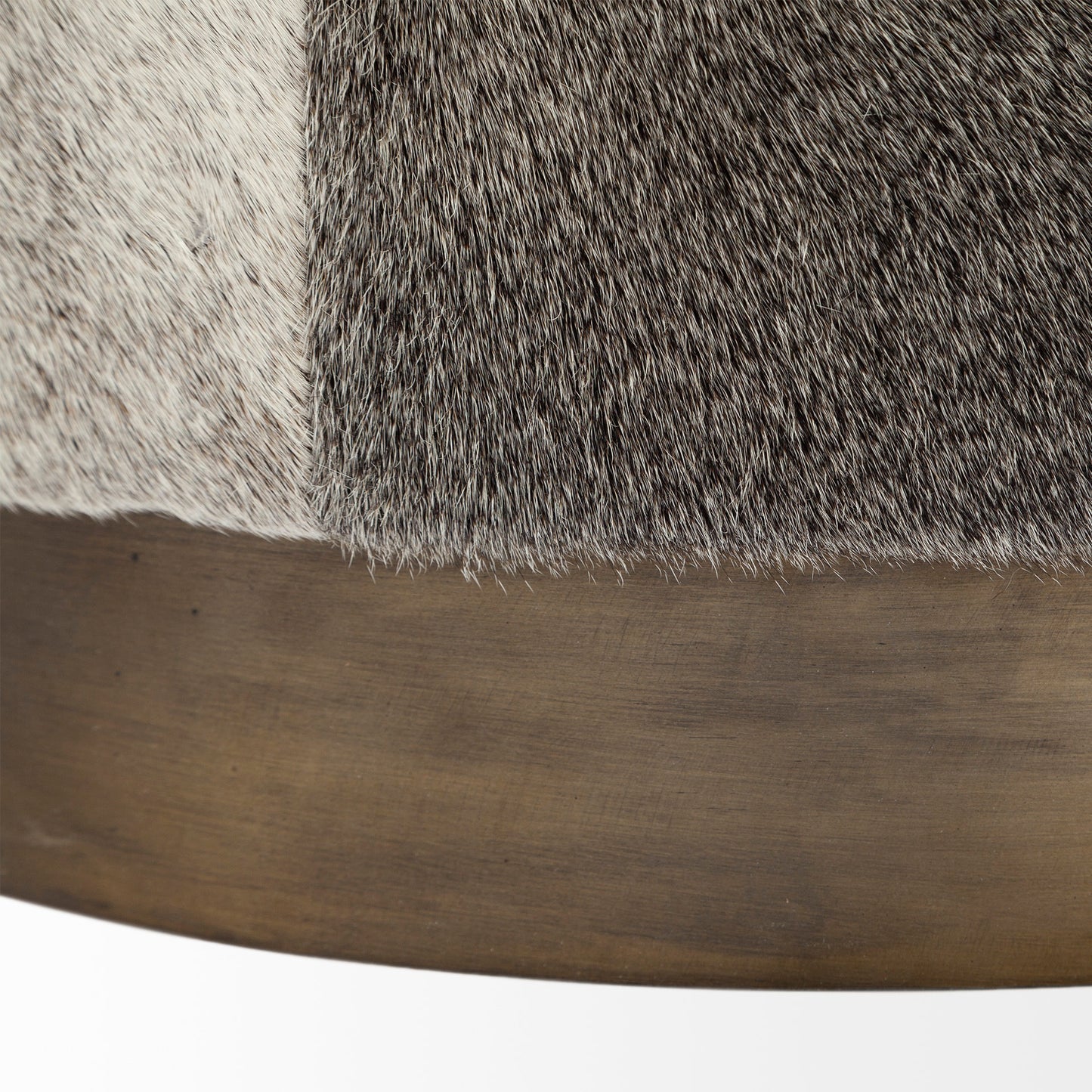 Zahavi I 23"H grey-toned hair-on-hide ottoman