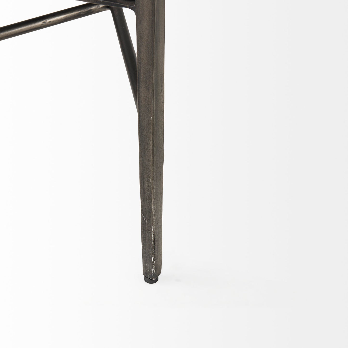 Charlotte 55.0L Gray Herringbone Fabric Seat w/ Antique Nickel Metal Frame Bench