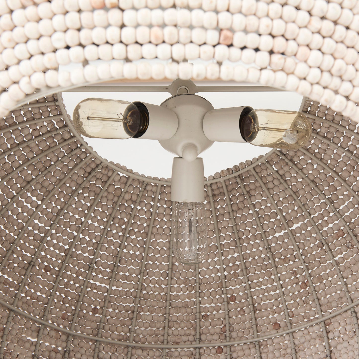 Theta 30.0 L x 30.0 W x 15.0 H White-Washed Beaded Chandelier