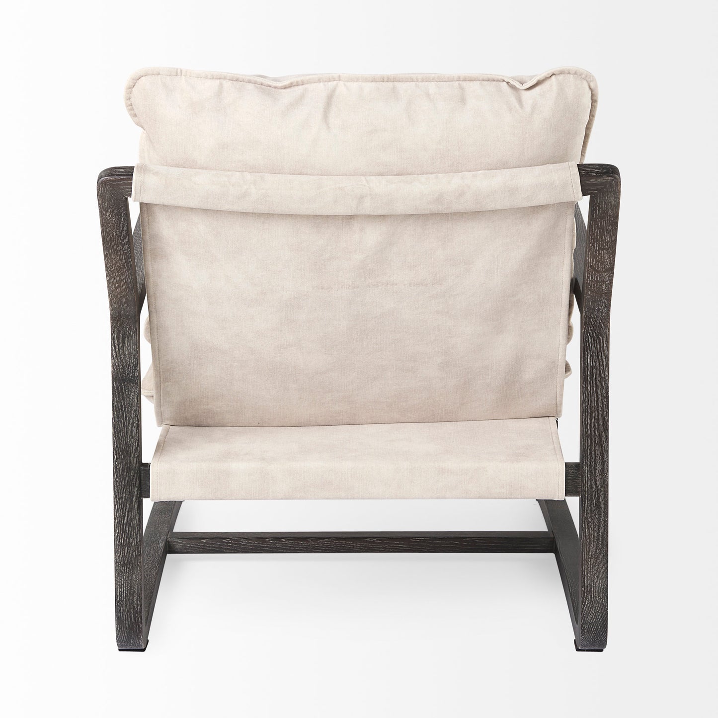 Brayden Accent Chair Cream Fabric | Dark Brown Wood - accent-chairs