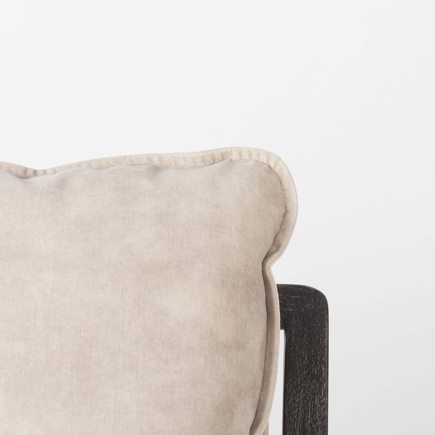 Brayden Accent Chair Cream Fabric | Dark Brown Wood - accent-chairs