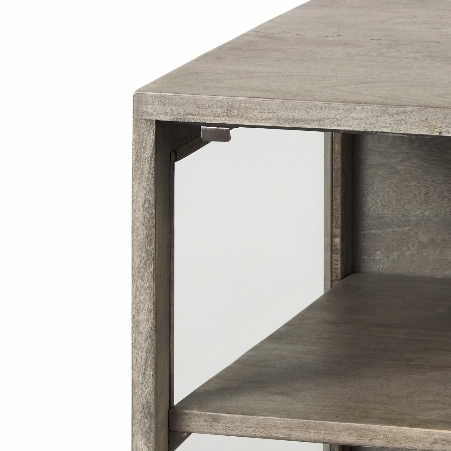 Arelius End Side Table Gray Wood | Black Metal - end-and-side-tables