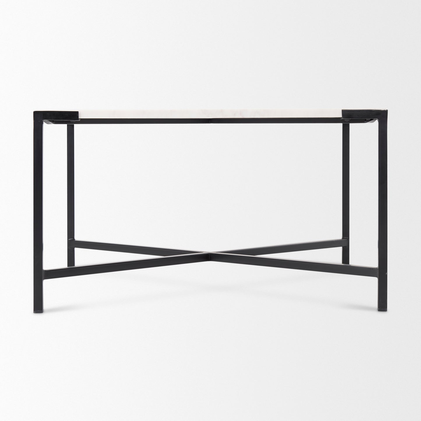 Lucas Coffee Table White Marble | Black Metal - coffee-tables