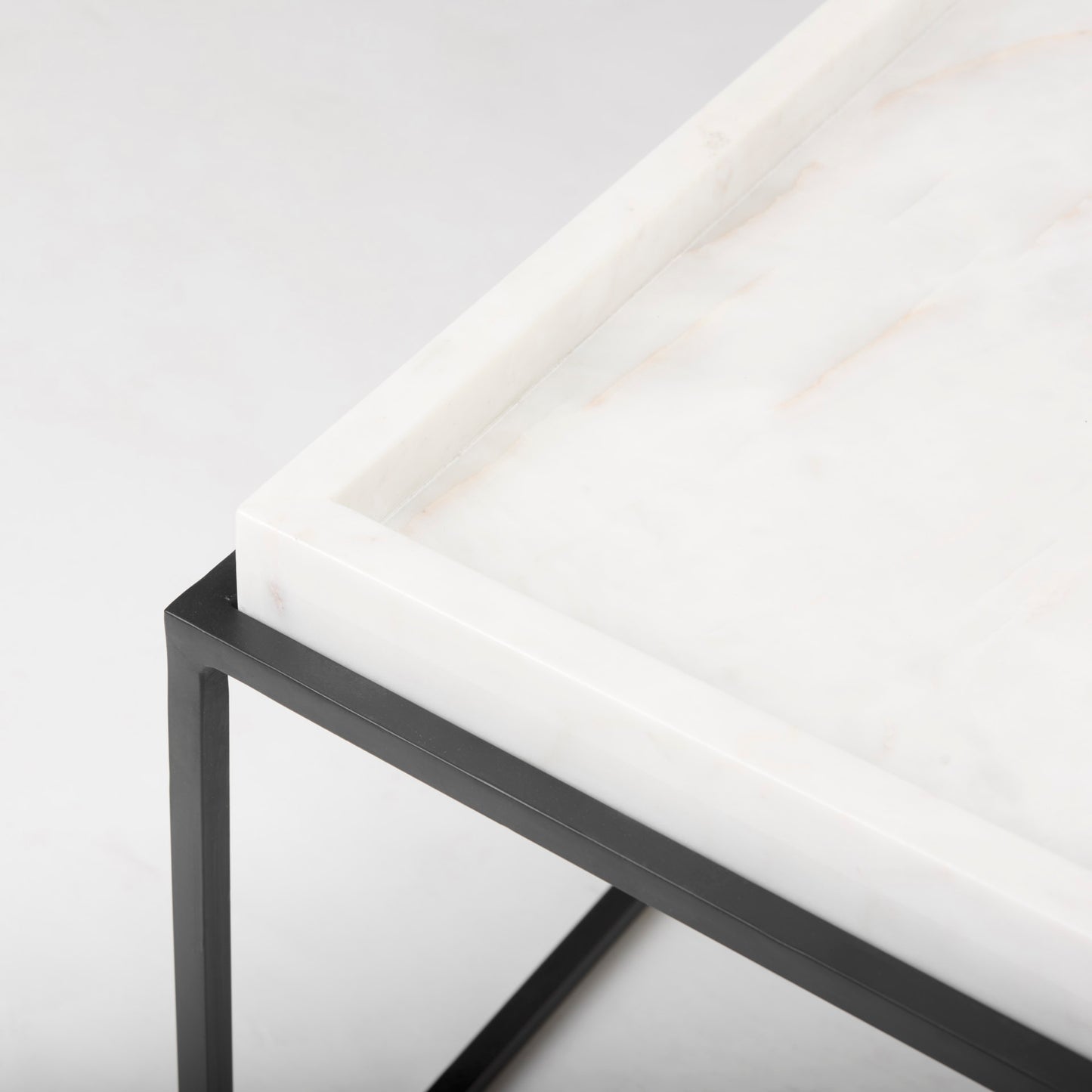 Nathan Coffee Table White Marble | Black Metal - coffee-tables