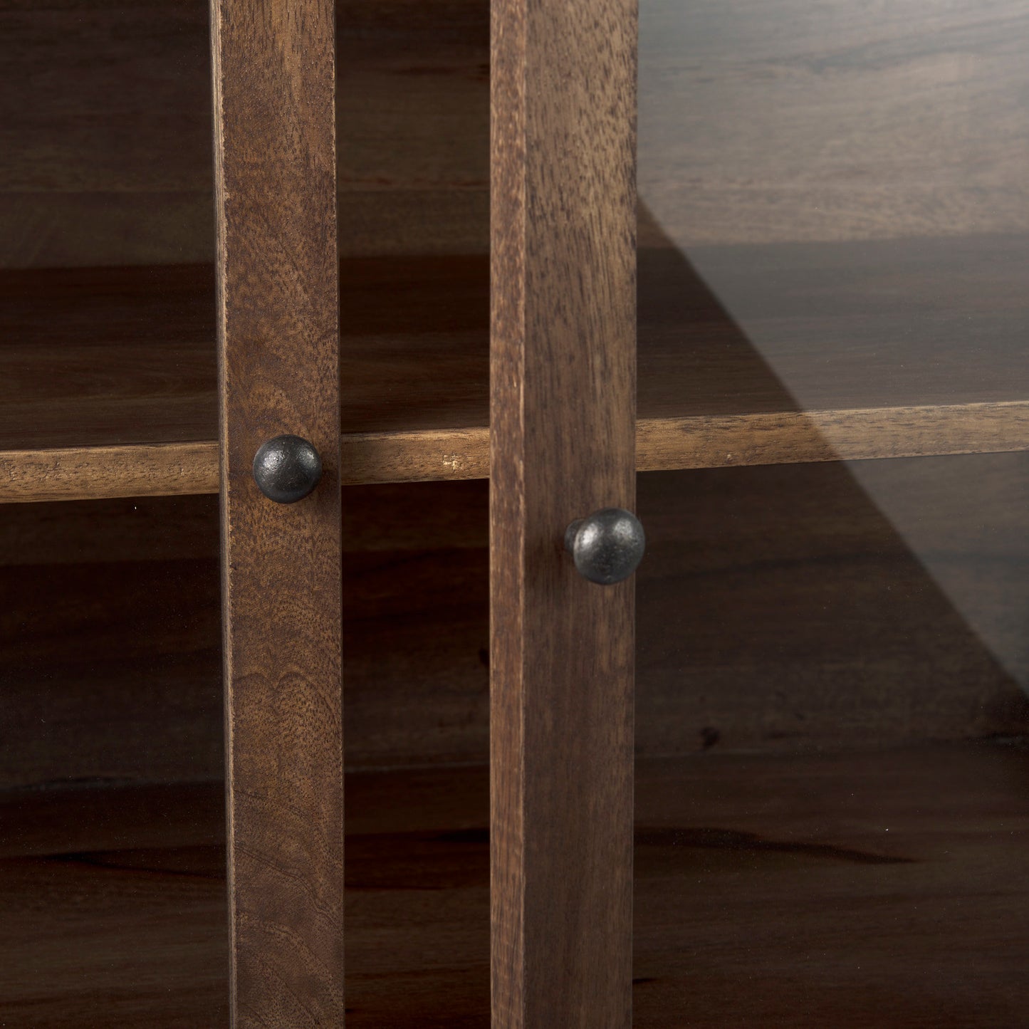 Arelius Accent Cabinet Medium Brown Wood | Black Metal - acc-chest-cabinets