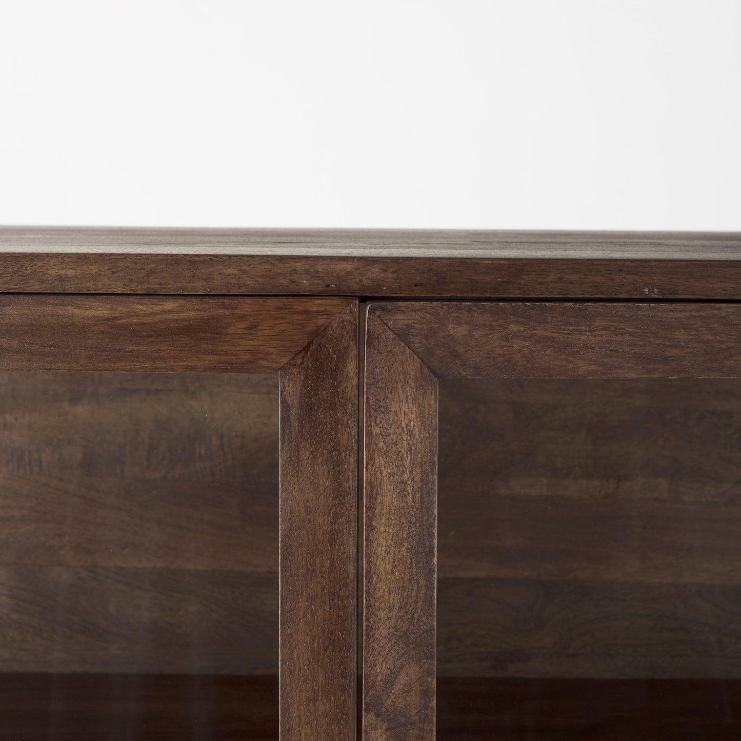 Arelius Cabinet Medium Brown Wood | Black Metal - cabinets