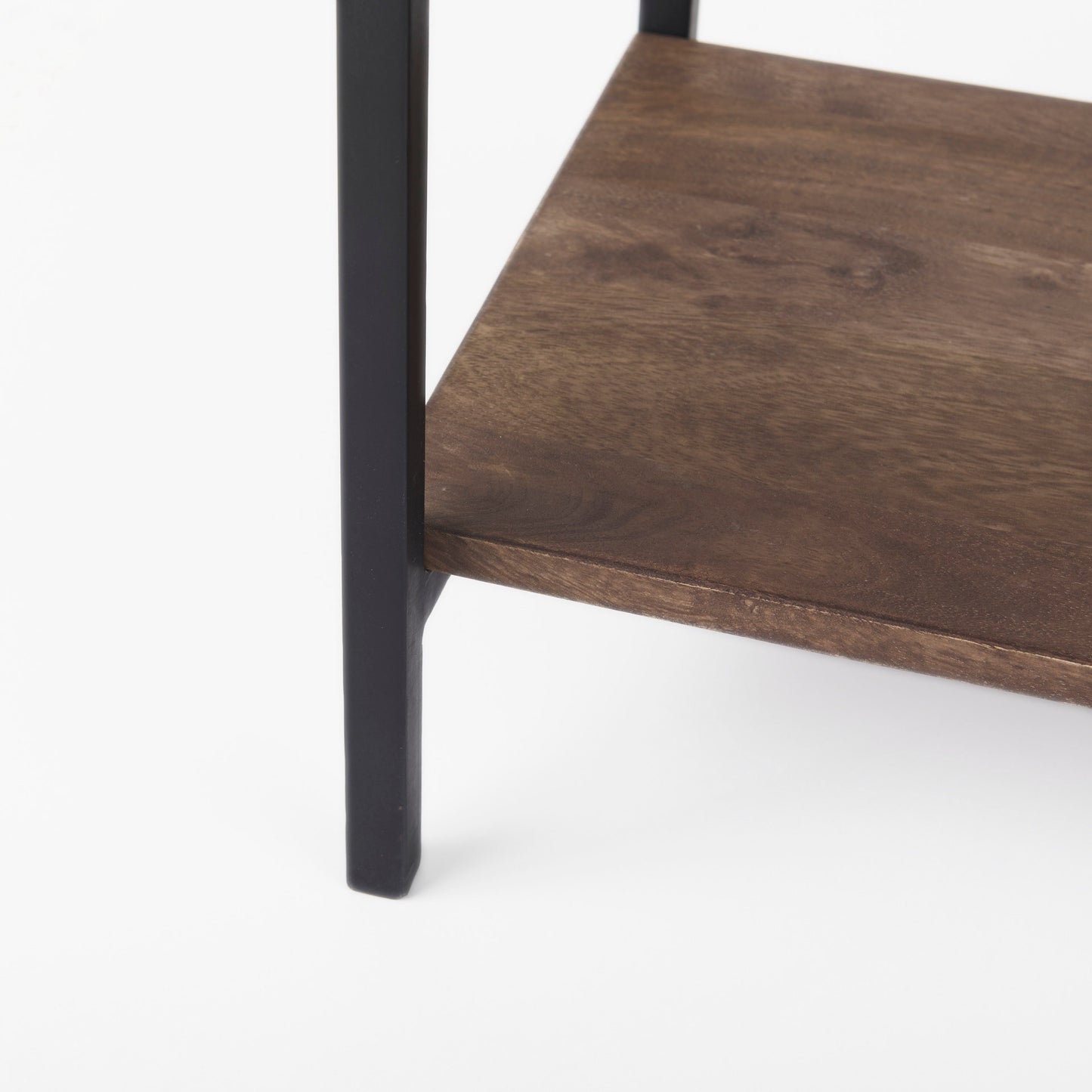 Arelius Cabinet Medium Brown Wood | Black Metal - cabinets