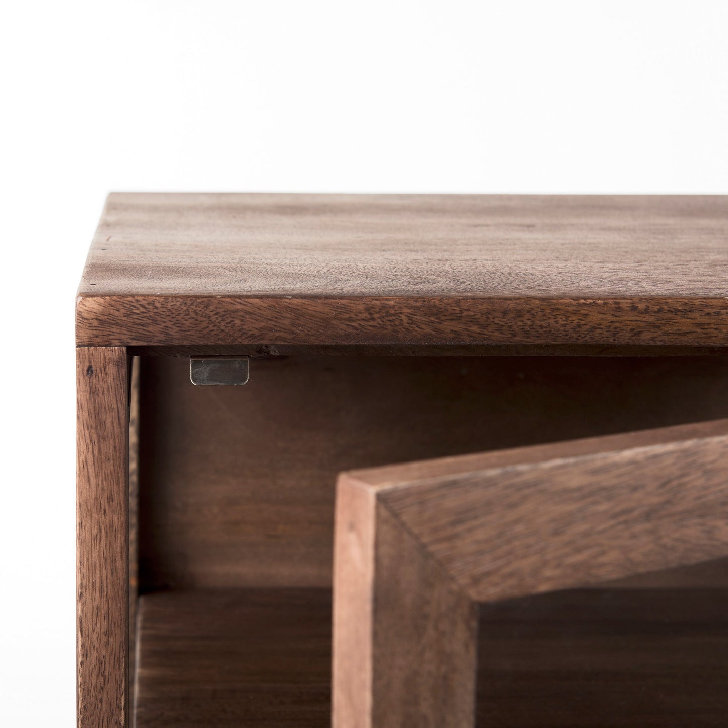 Arelius End Side Table Medium Brown Wood | Black Metal - end-and-side-tables