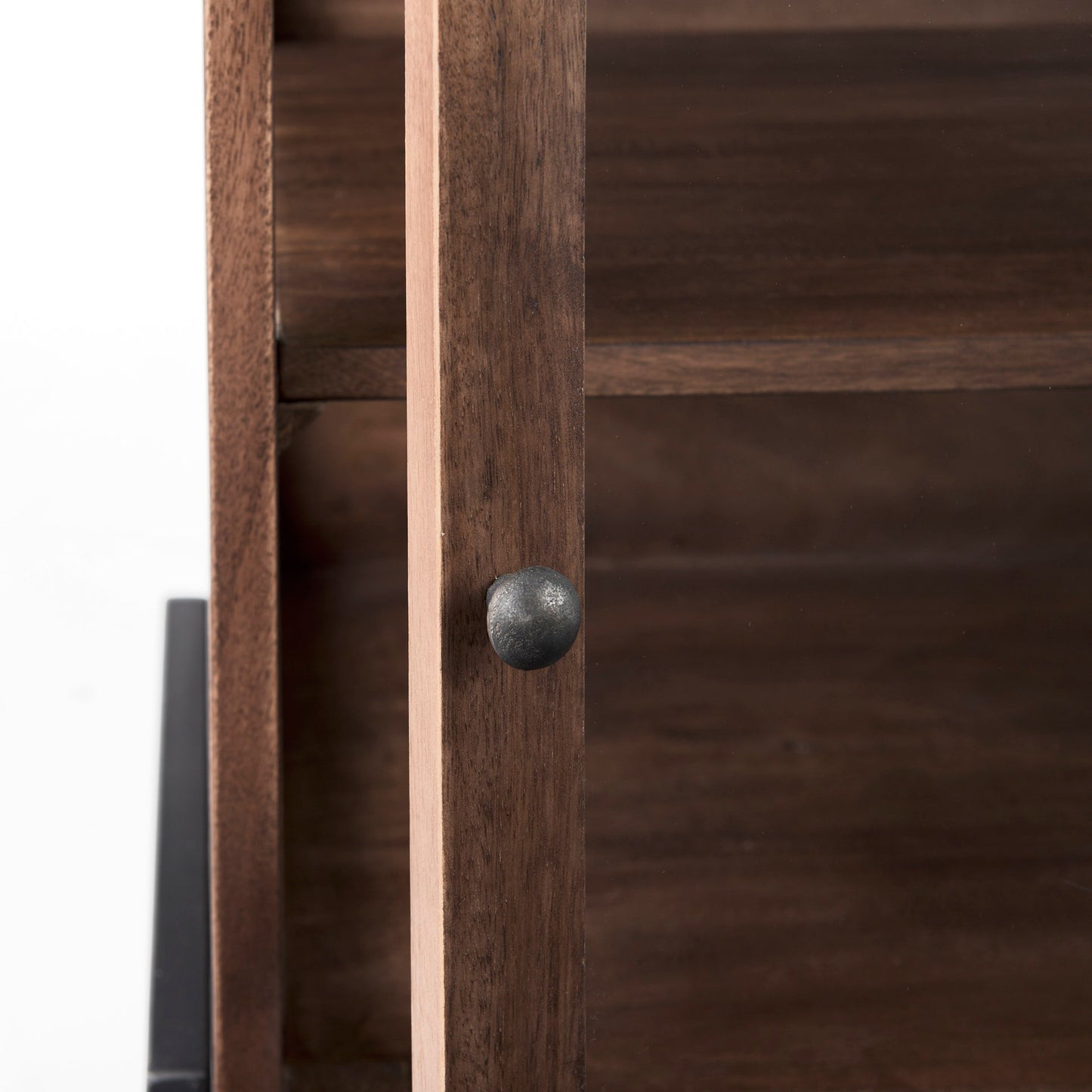 Arelius End Side Table Medium Brown Wood | Black Metal - end-and-side-tables