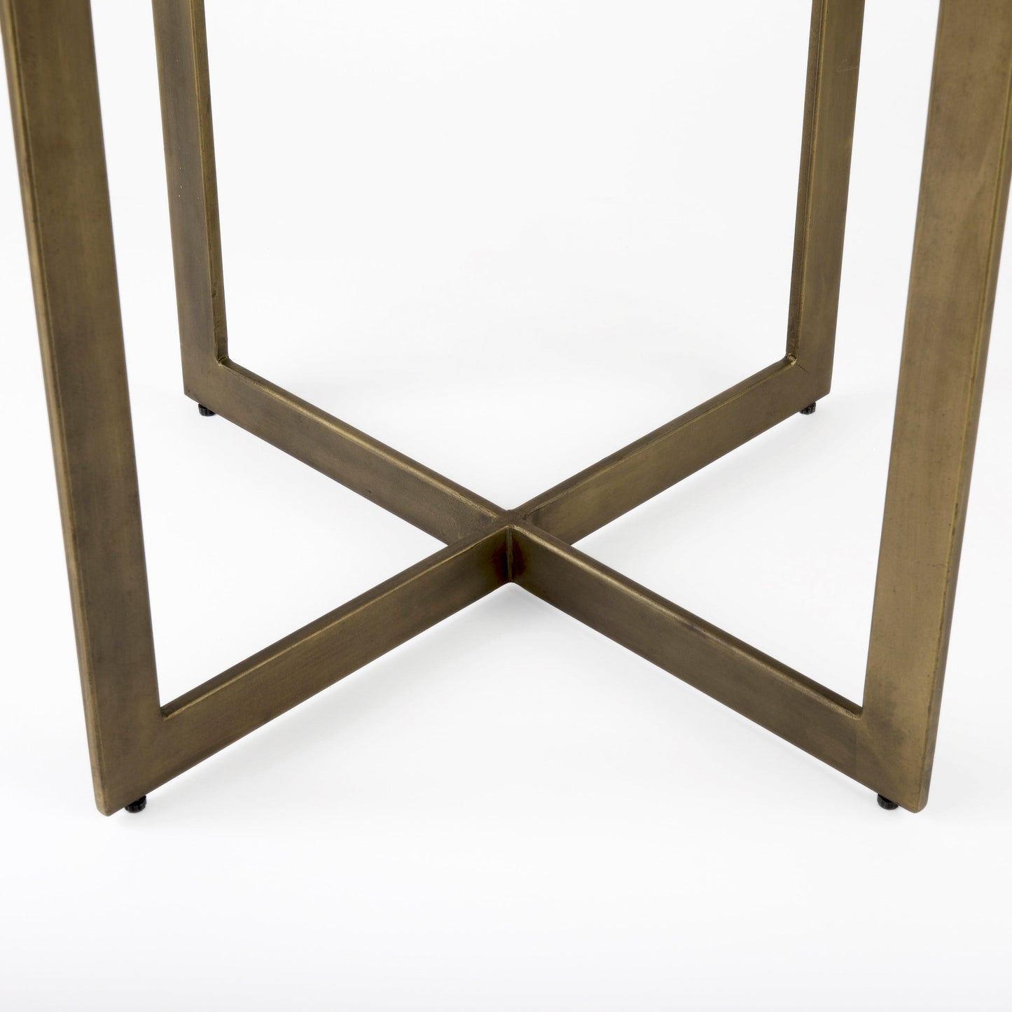 Faye I 48L x 48W x 30H Beige Finished Wood W/Gold Metal Base Square Dining Table