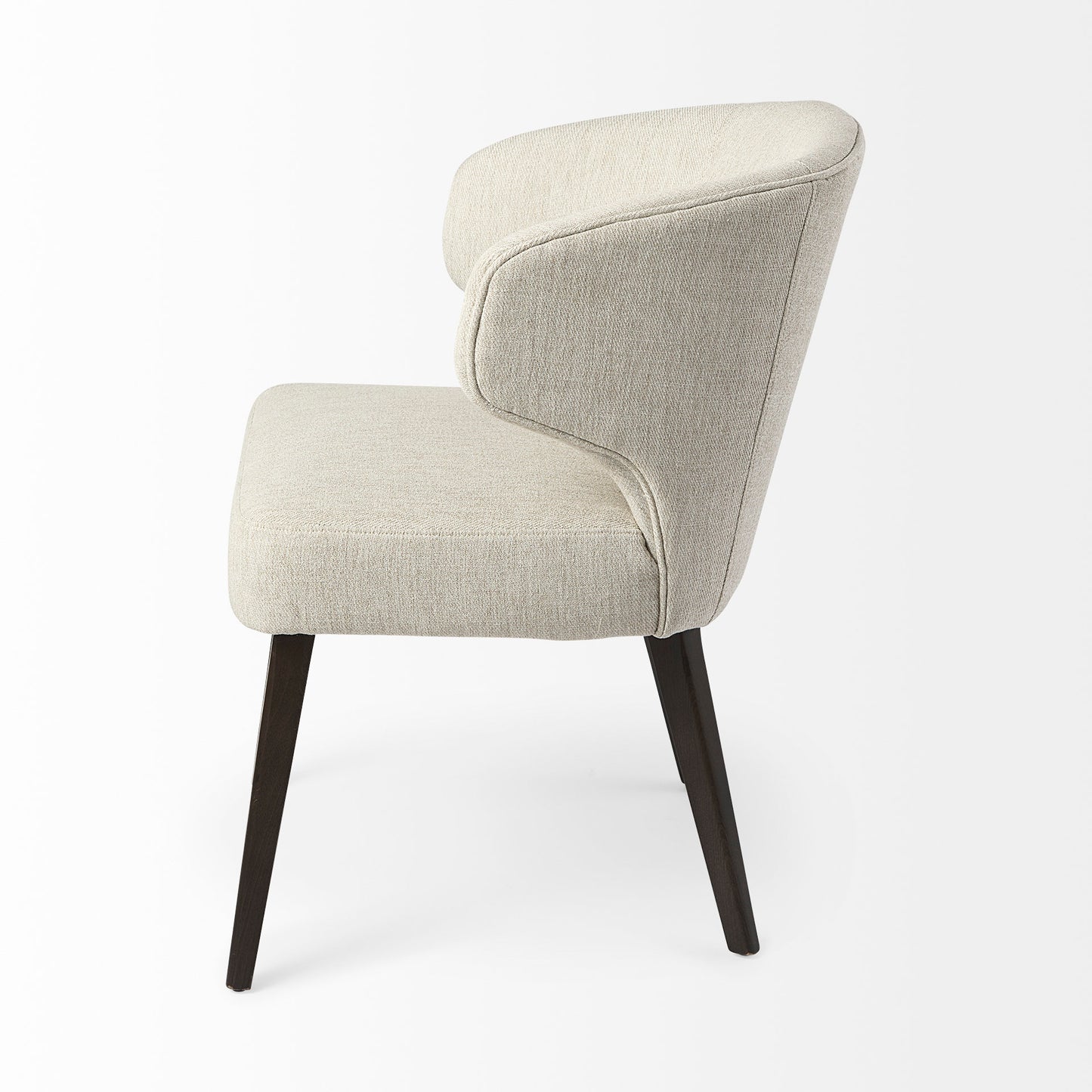 Niles Dining Chair Cream Fabric | Dark Brown Wood - dining-chairs