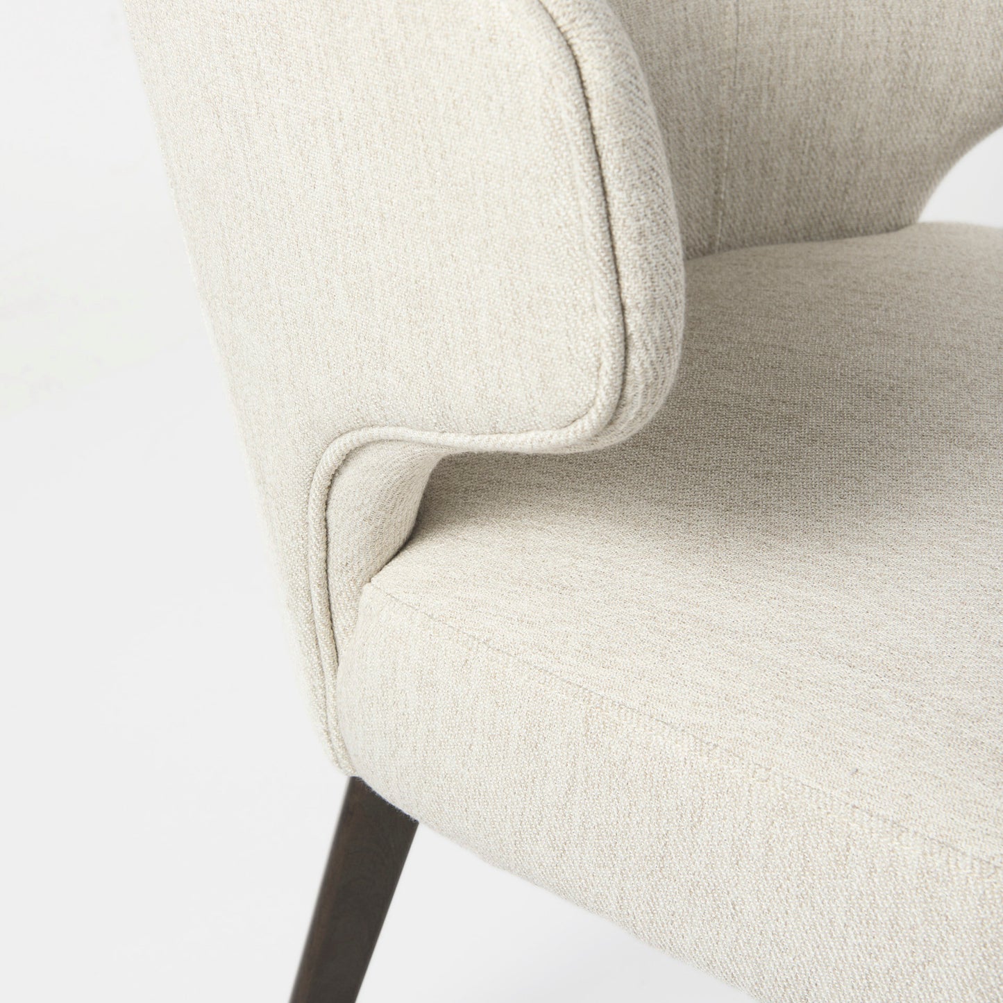 Niles Dining Chair Cream Fabric | Dark Brown Wood - dining-chairs