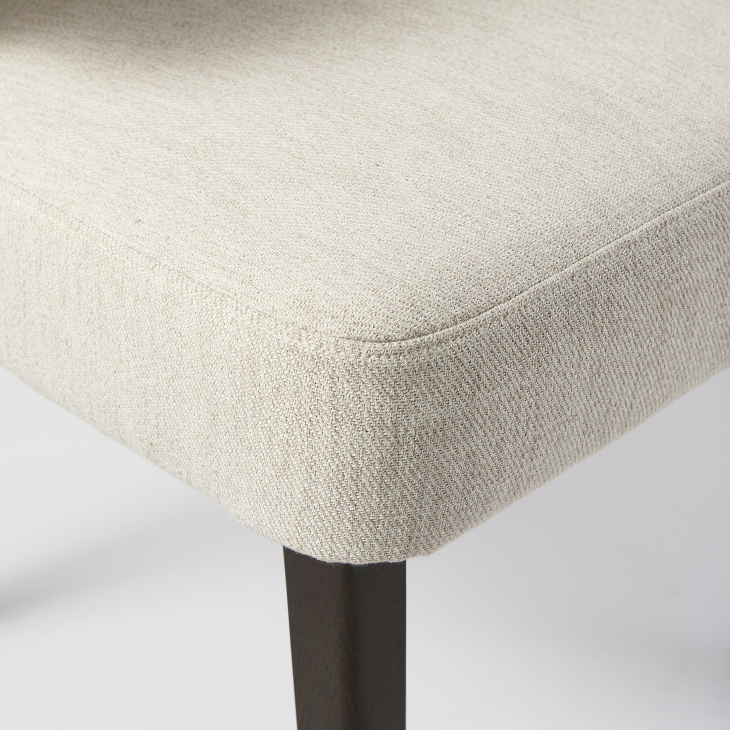 Niles Dining Chair Cream Fabric | Dark Brown Wood - dining-chairs