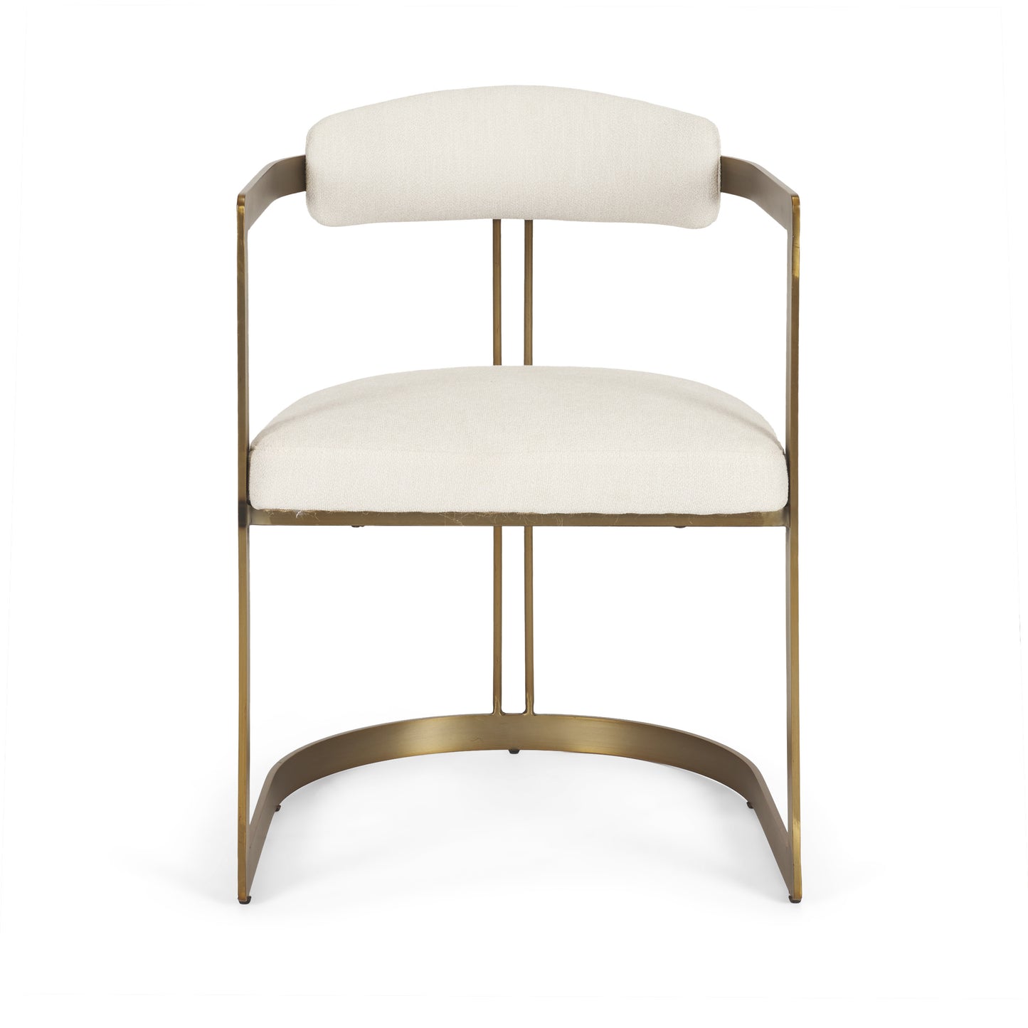 Hollyfield Upholstered Dining Chair Cream Fabric | Gold Metal - dining-chairs