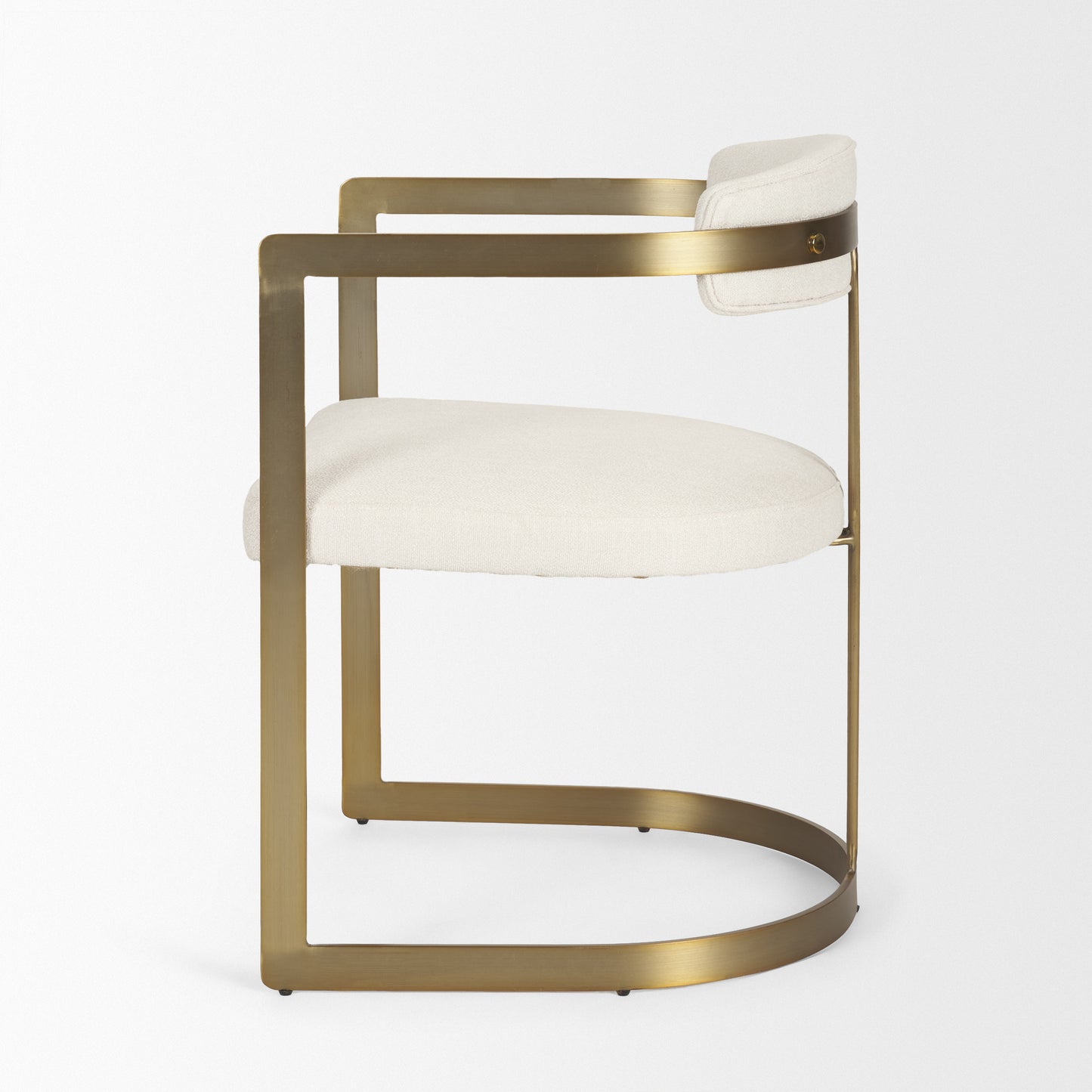 Hollyfield Upholstered Dining Chair Cream Fabric | Gold Metal - dining-chairs