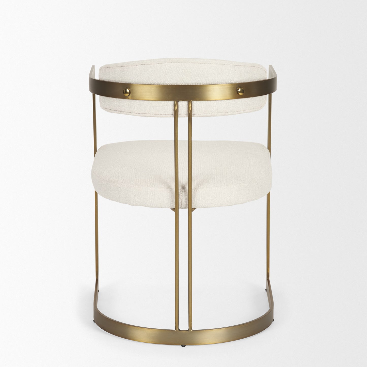 Hollyfield Upholstered Dining Chair Cream Fabric | Gold Metal - dining-chairs