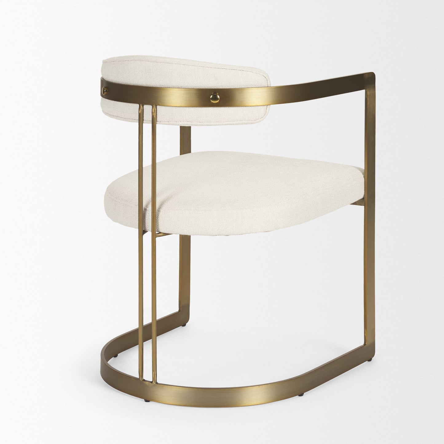 Hollyfield Upholstered Dining Chair Cream Fabric | Gold Metal - dining-chairs