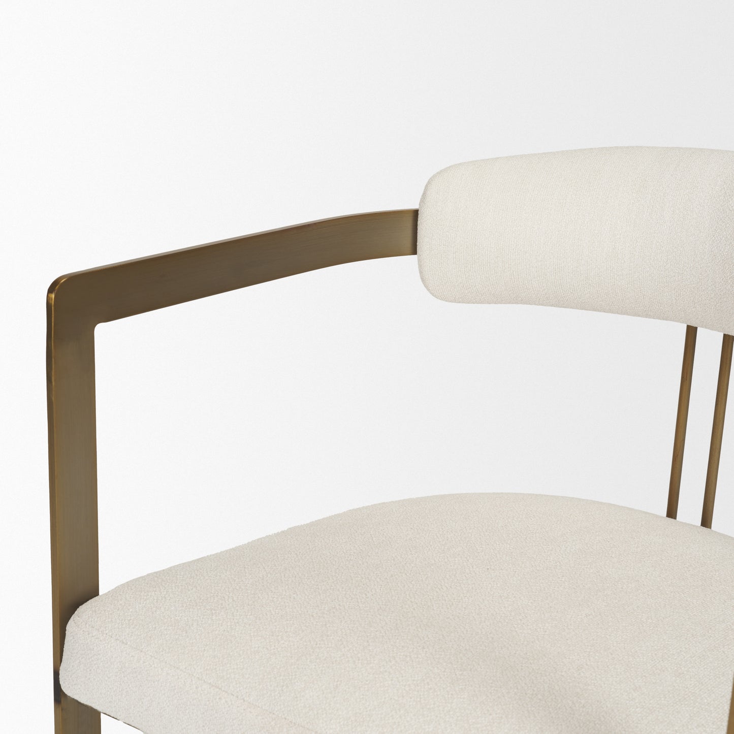 Hollyfield Upholstered Dining Chair Cream Fabric | Gold Metal - dining-chairs