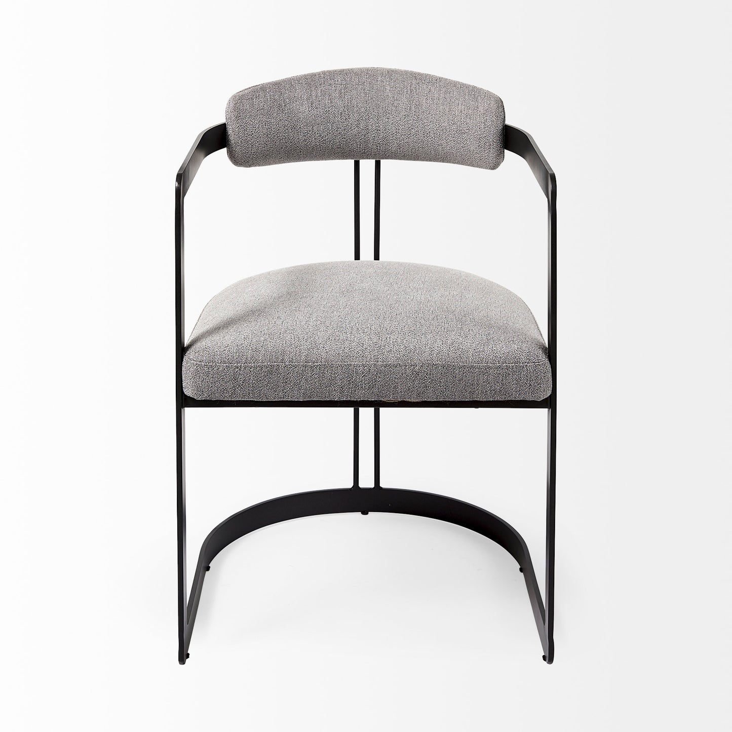 Hollyfield Dining Chair Gray Fabric | Black Metal - dining-chairs