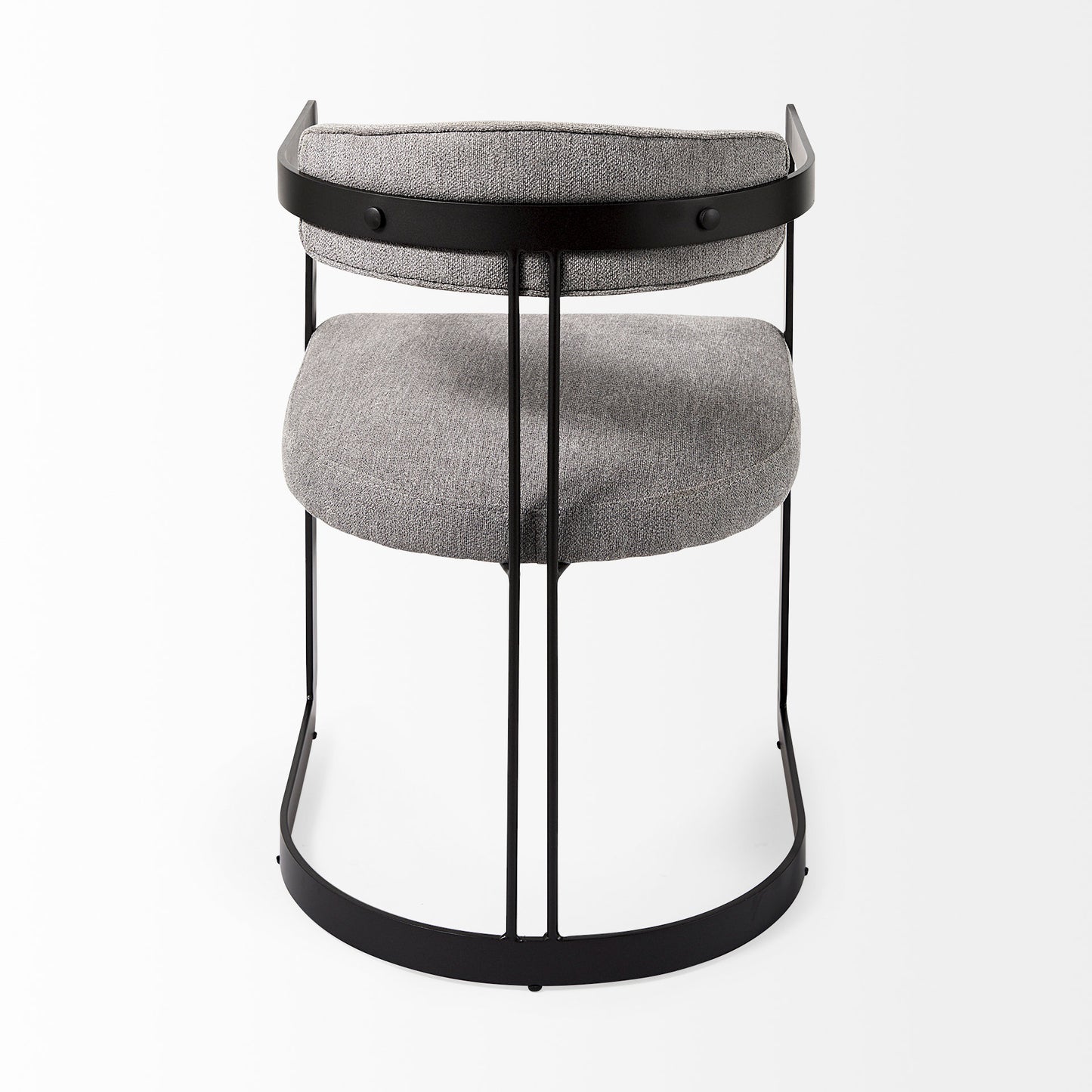 Hollyfield Dining Chair Gray Fabric | Black Metal - dining-chairs