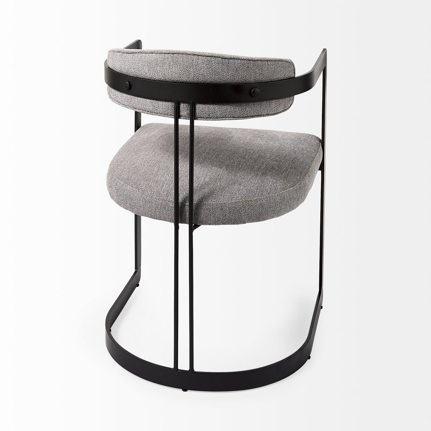 Hollyfield Dining Chair Gray Fabric | Black Metal - dining-chairs