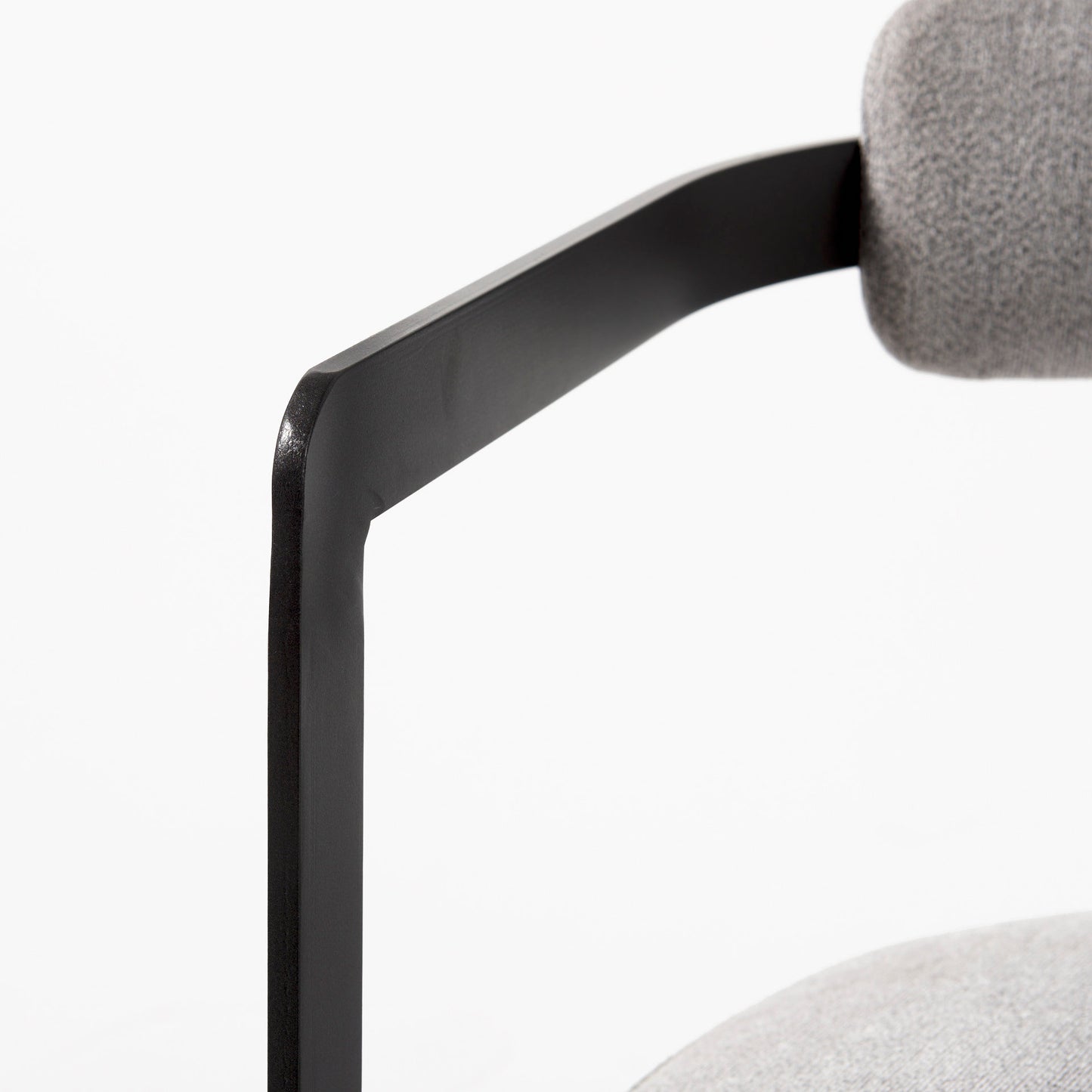 Hollyfield Dining Chair Gray Fabric | Black Metal - dining-chairs