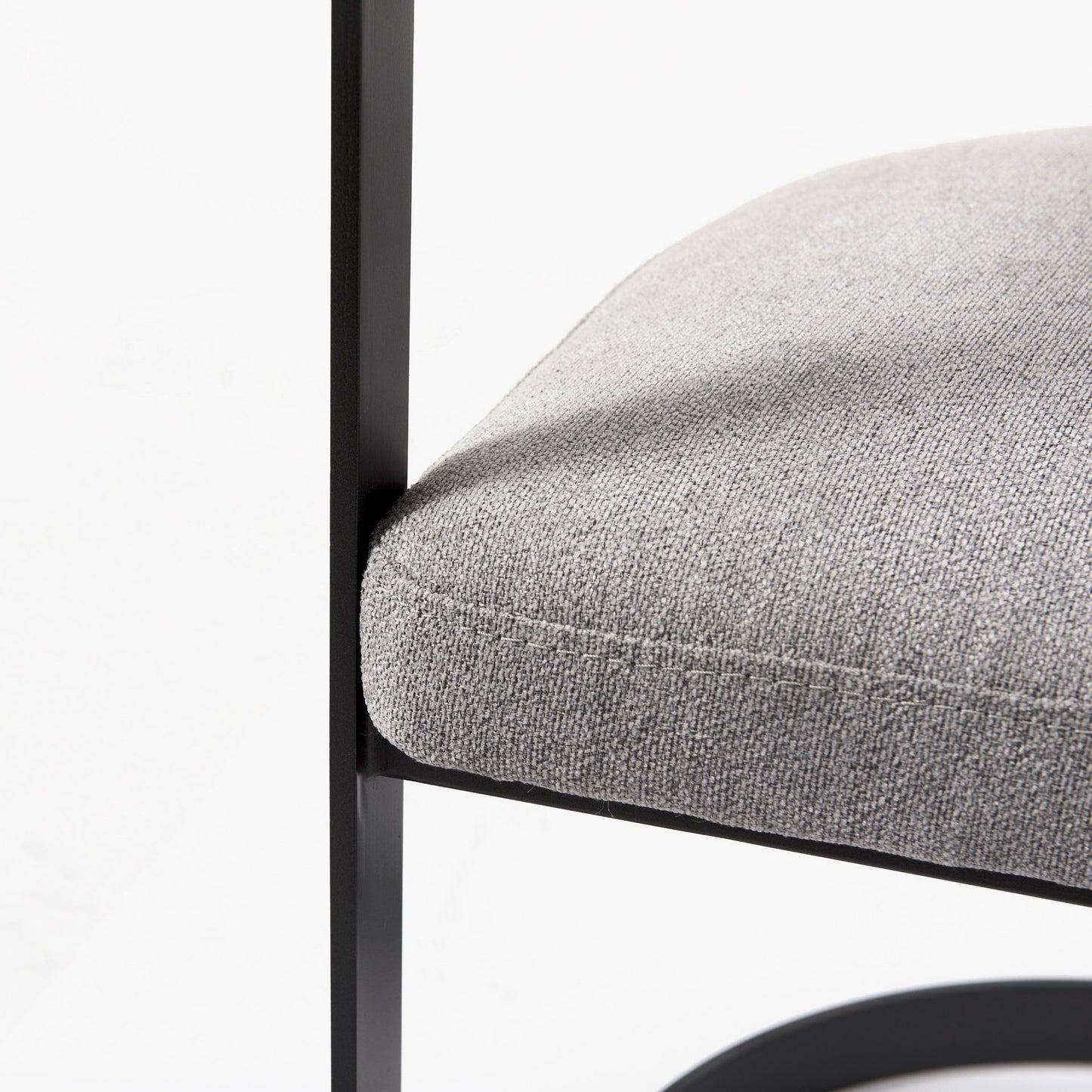Hollyfield Dining Chair Gray Fabric | Black Metal - dining-chairs