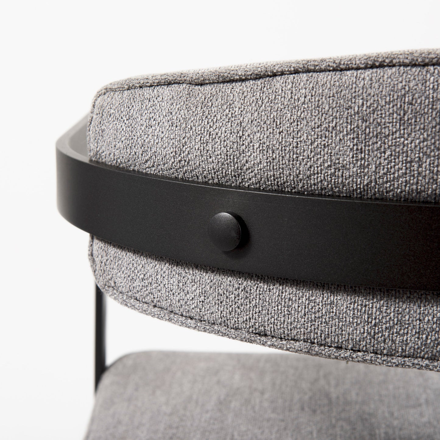 Hollyfield Dining Chair Gray Fabric | Black Metal - dining-chairs