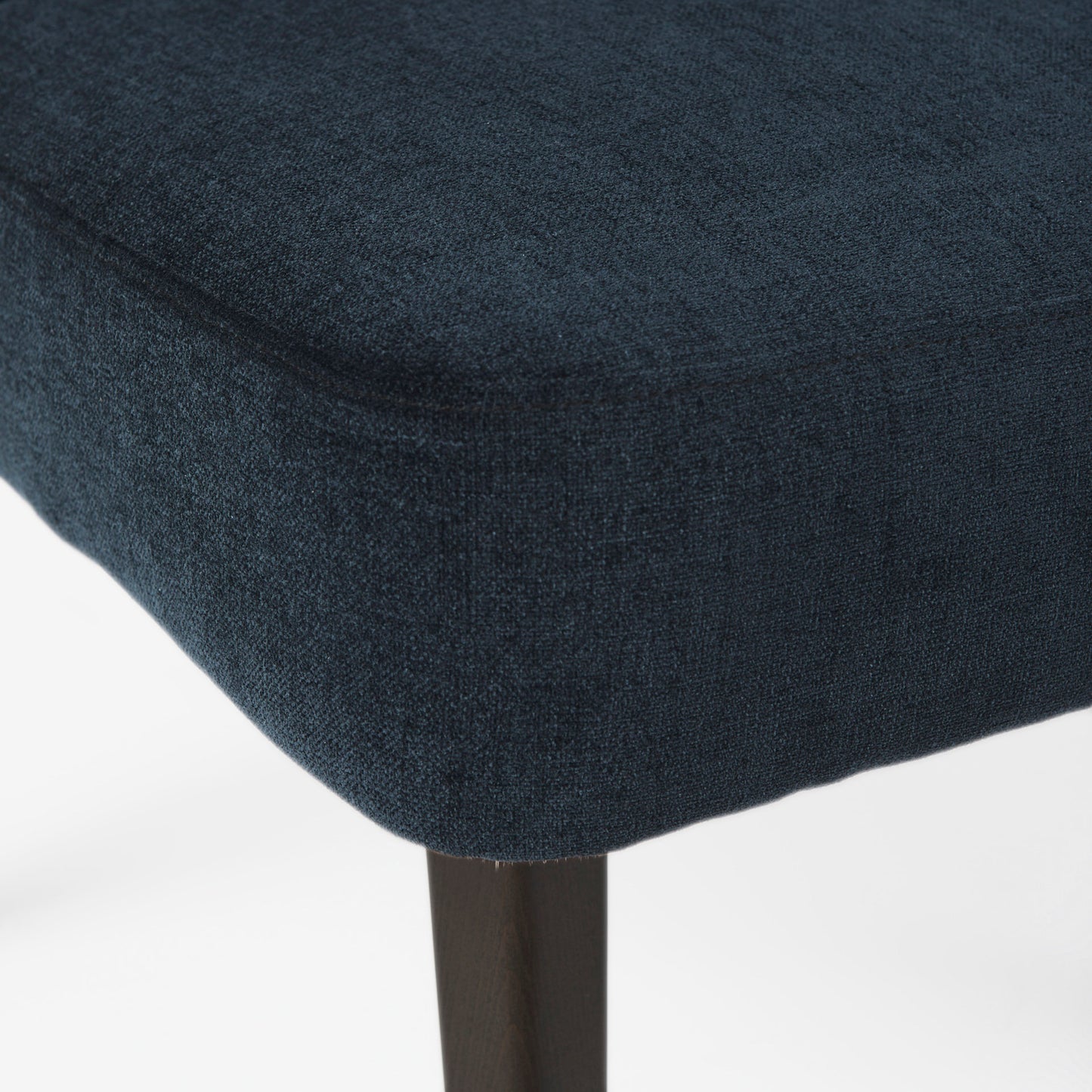 Niles 20" Seat Height Navy Fabric Seat W/ Dark Brown Wooden Legs Wingback Dining Chair