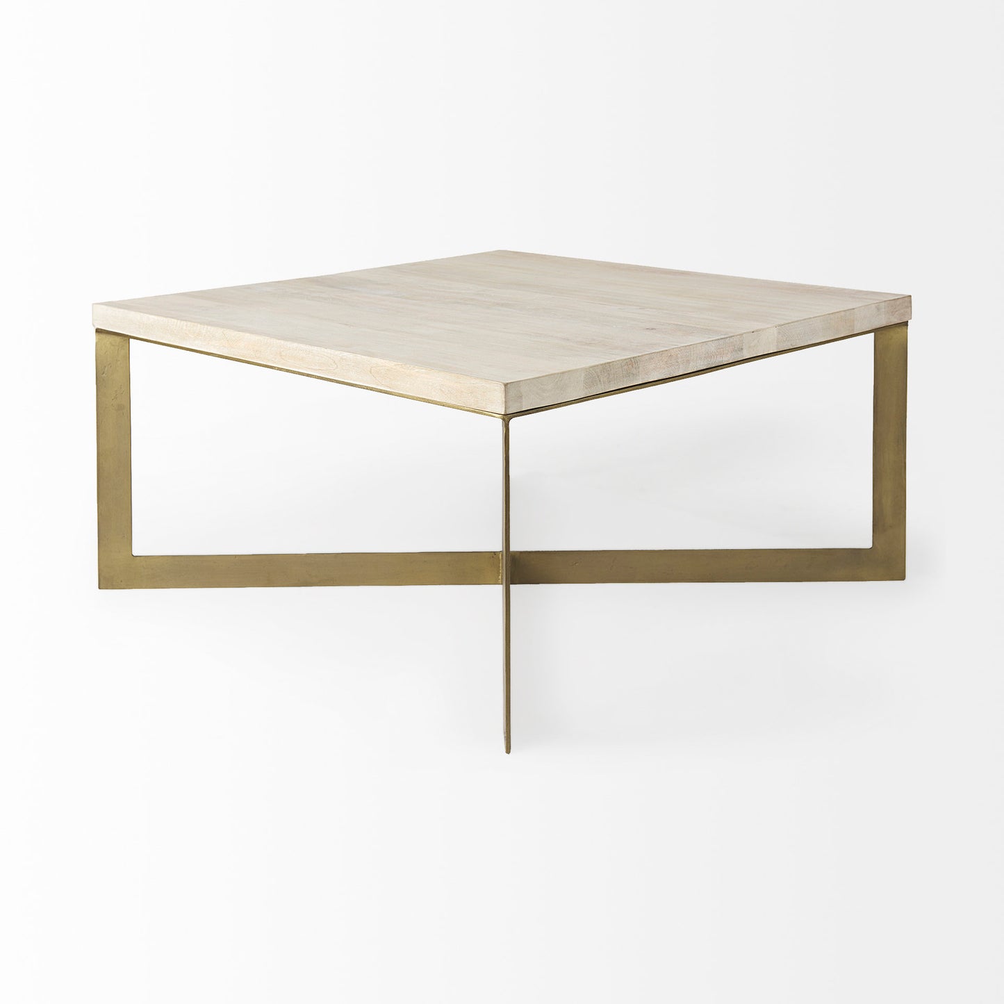 Faye Coffee Table Beige Wood | Gold Metal - coffee-tables