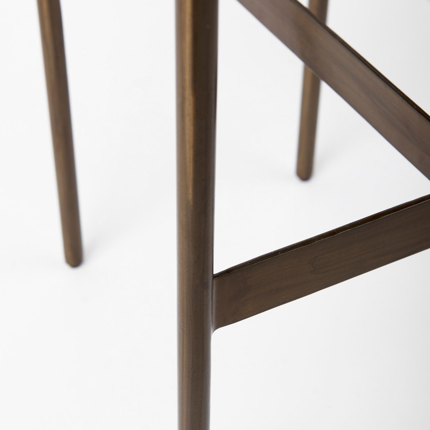 Millie 30H Hair-on-hide Seat W/ Gold Frame Bar Stool