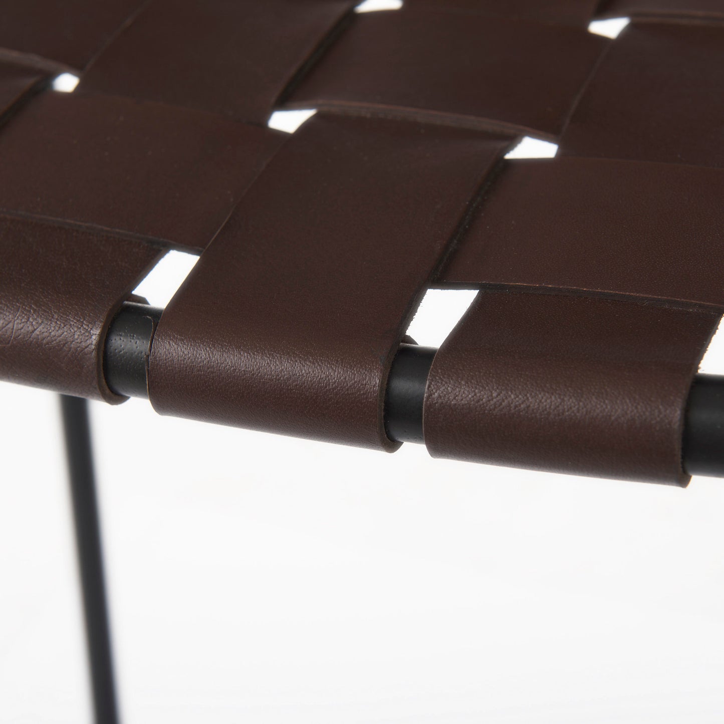 Clarissa Bar Counter Stool Brown Leather | Black Metal | Bar - bar-stools
