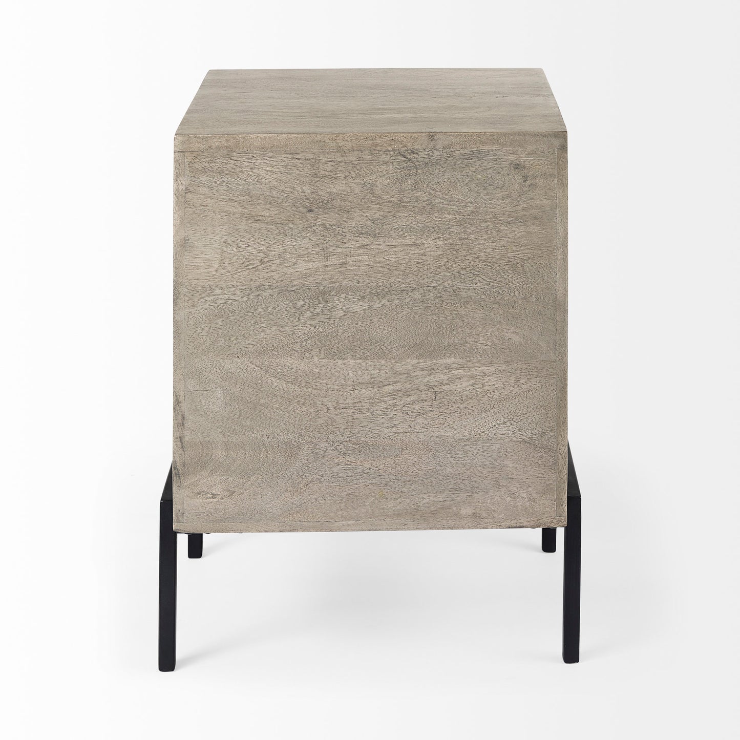 Arelius End Side Table Gray Wood | Black Metal - end-and-side-tables