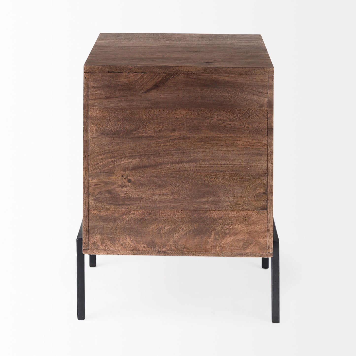 Arelius End Side Table Medium Brown Wood | Black Metal - end-and-side-tables