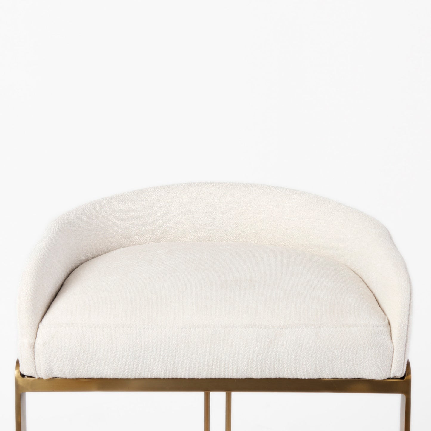 Hollyfield Upholsterd Seat Bar Counter Stool Cream Fabric | Gold Metal | Counter - bar-stools
