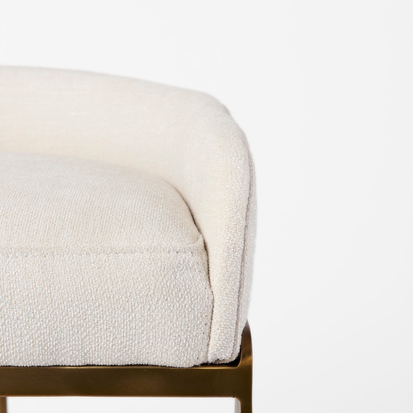 Hollyfield Upholsterd Seat Bar Counter Stool Cream Fabric | Gold Metal | Counter - bar-stools