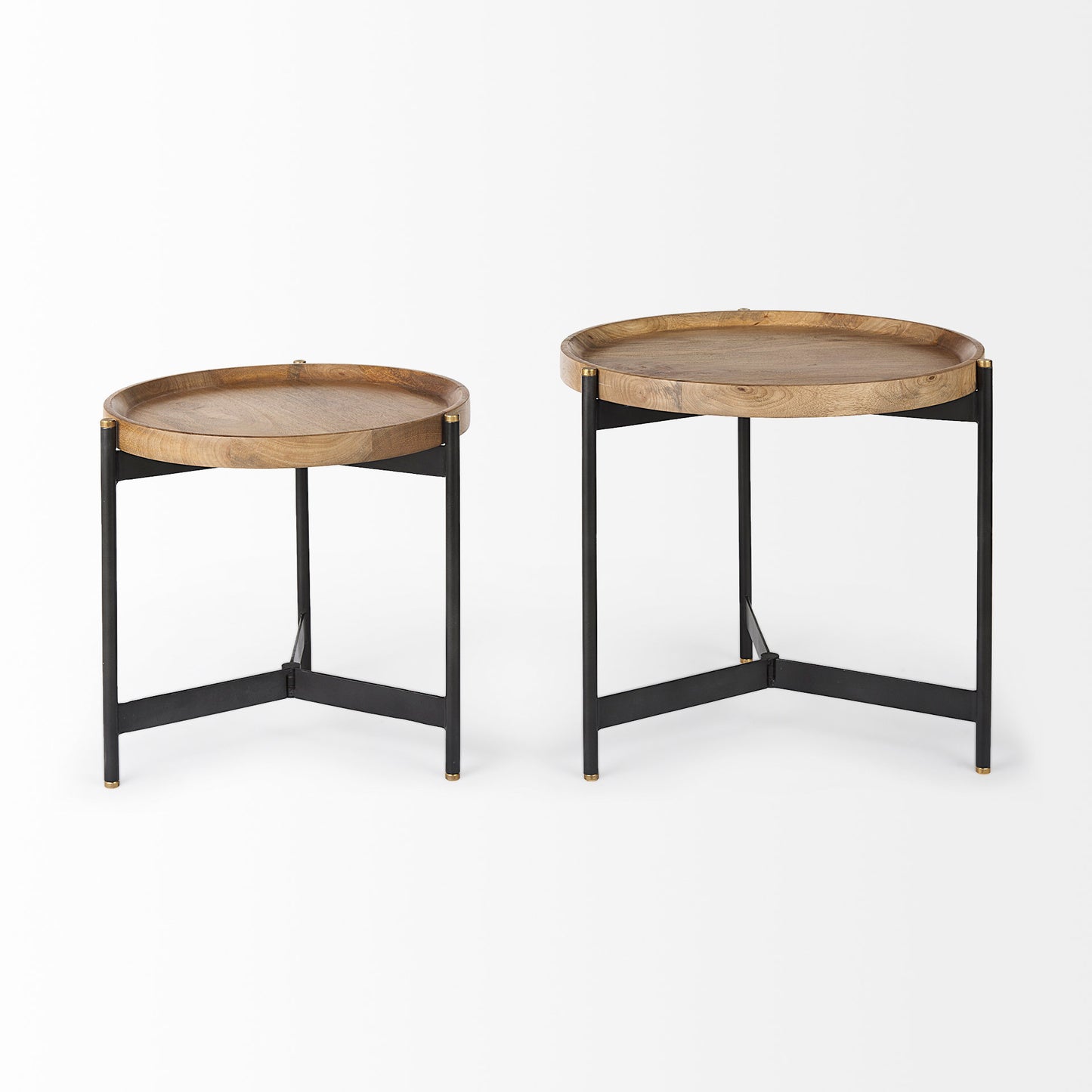 Marquisa Accent Table Brown Wood | Black Metal - end-and-side-tables
