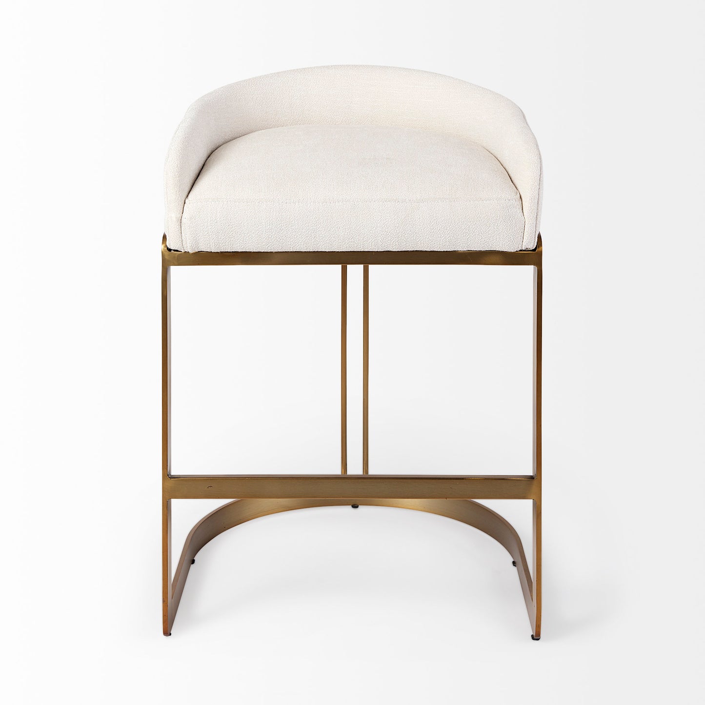 Hollyfield Upholsterd Seat Bar Counter Stool Cream Fabric | Gold Metal | Counter - bar-stools